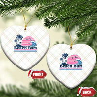 Beach Bum Ceramic Ornament Retro Summer Vacation Surf Wave Tropical Sunset Aesthetic