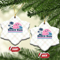 Beach Bum Ceramic Ornament Retro Summer Vacation Surf Wave Tropical Sunset Aesthetic