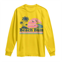 Beach Bum Long Sleeve Shirt Retro Summer Vacation Surf Wave Tropical Sunset Aesthetic