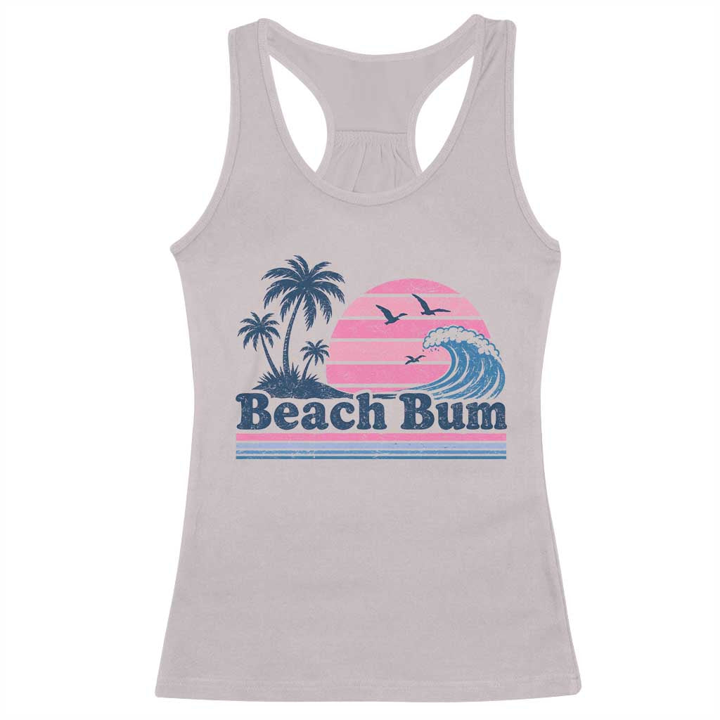 Beach Bum Racerback Tank Top Retro Summer Vacation Surf Wave Tropical Sunset Aesthetic