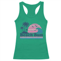 Beach Bum Racerback Tank Top Retro Summer Vacation Surf Wave Tropical Sunset Aesthetic