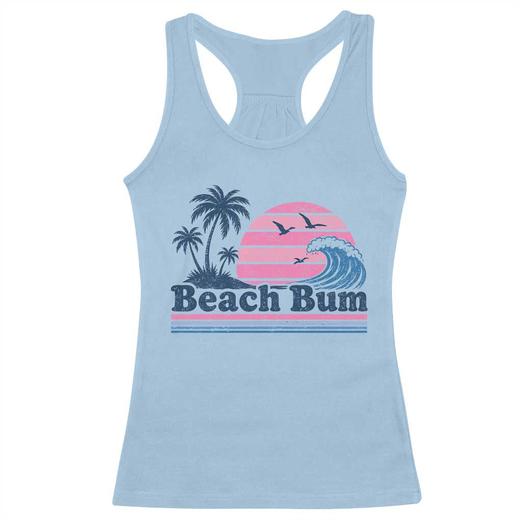 Beach Bum Racerback Tank Top Retro Summer Vacation Surf Wave Tropical Sunset Aesthetic