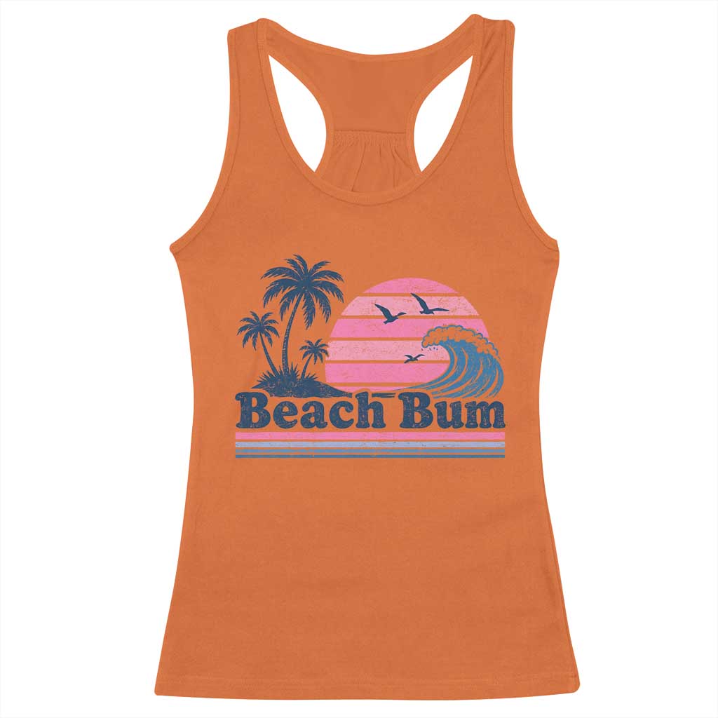 Beach Bum Racerback Tank Top Retro Summer Vacation Surf Wave Tropical Sunset Aesthetic