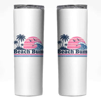 Beach Bum Skinny Tumbler Retro Summer Vacation Surf Wave Tropical Sunset Aesthetic