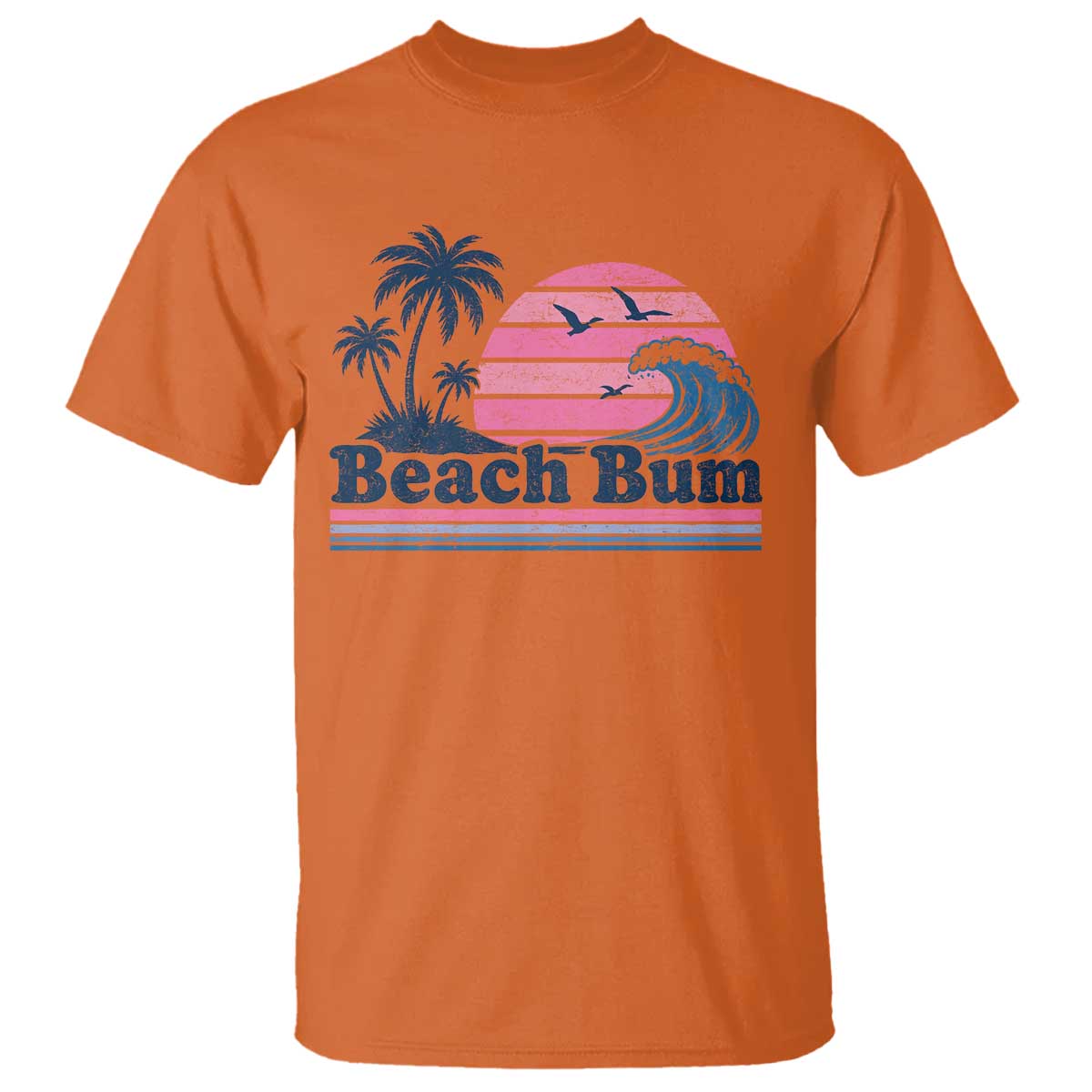 Beach Bum T Shirt Retro Summer Vacation Surf Wave Tropical Sunset Aesthetic