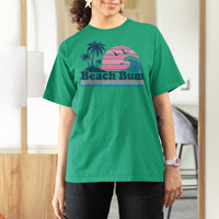 Beach Bum T Shirt For Women Retro Summer Vacation Surf Wave Tropical Sunset Aesthetic