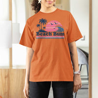 Beach Bum T Shirt For Women Retro Summer Vacation Surf Wave Tropical Sunset Aesthetic