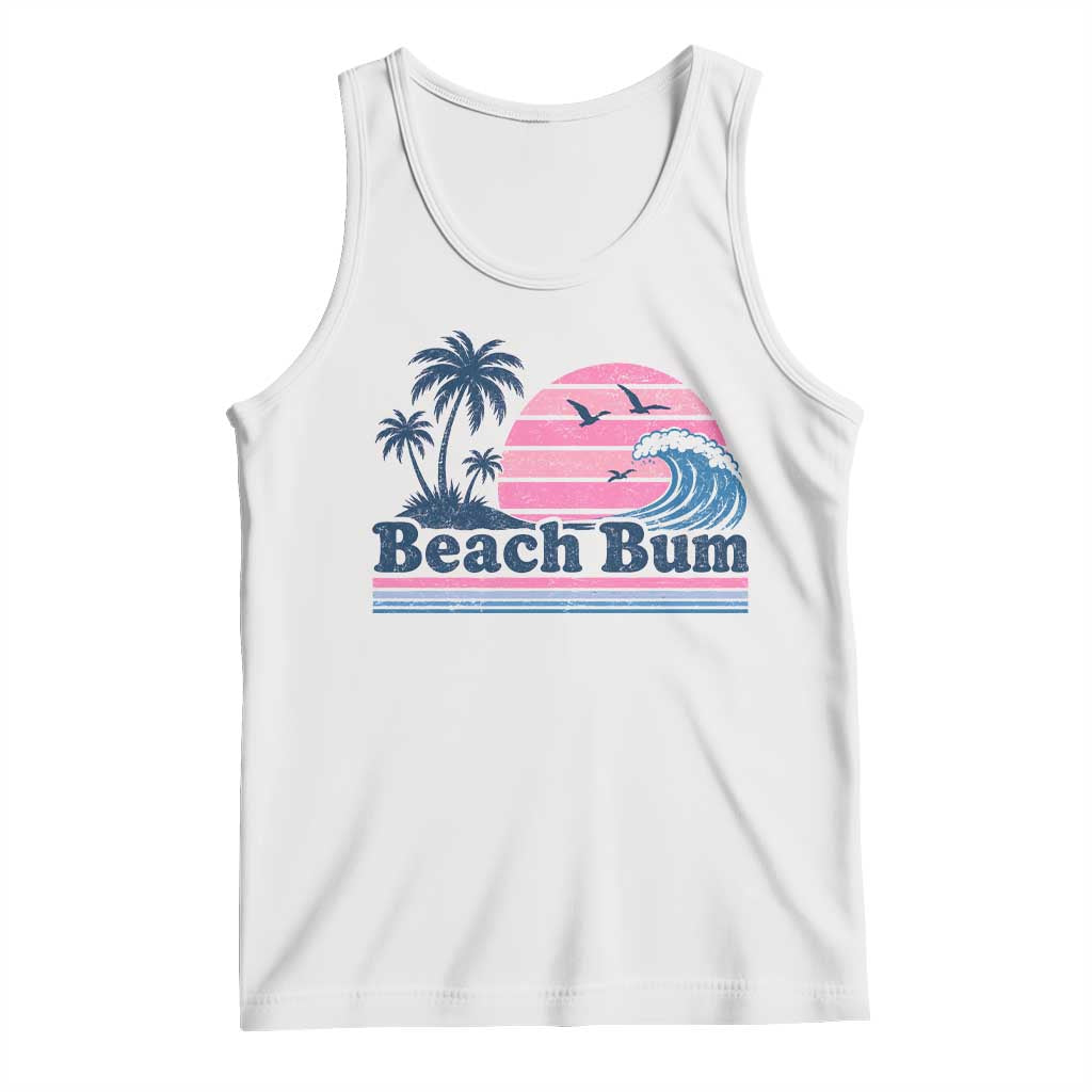 Beach Bum Tank Top Retro Summer Vacation Surf Wave Tropical Sunset Aesthetic