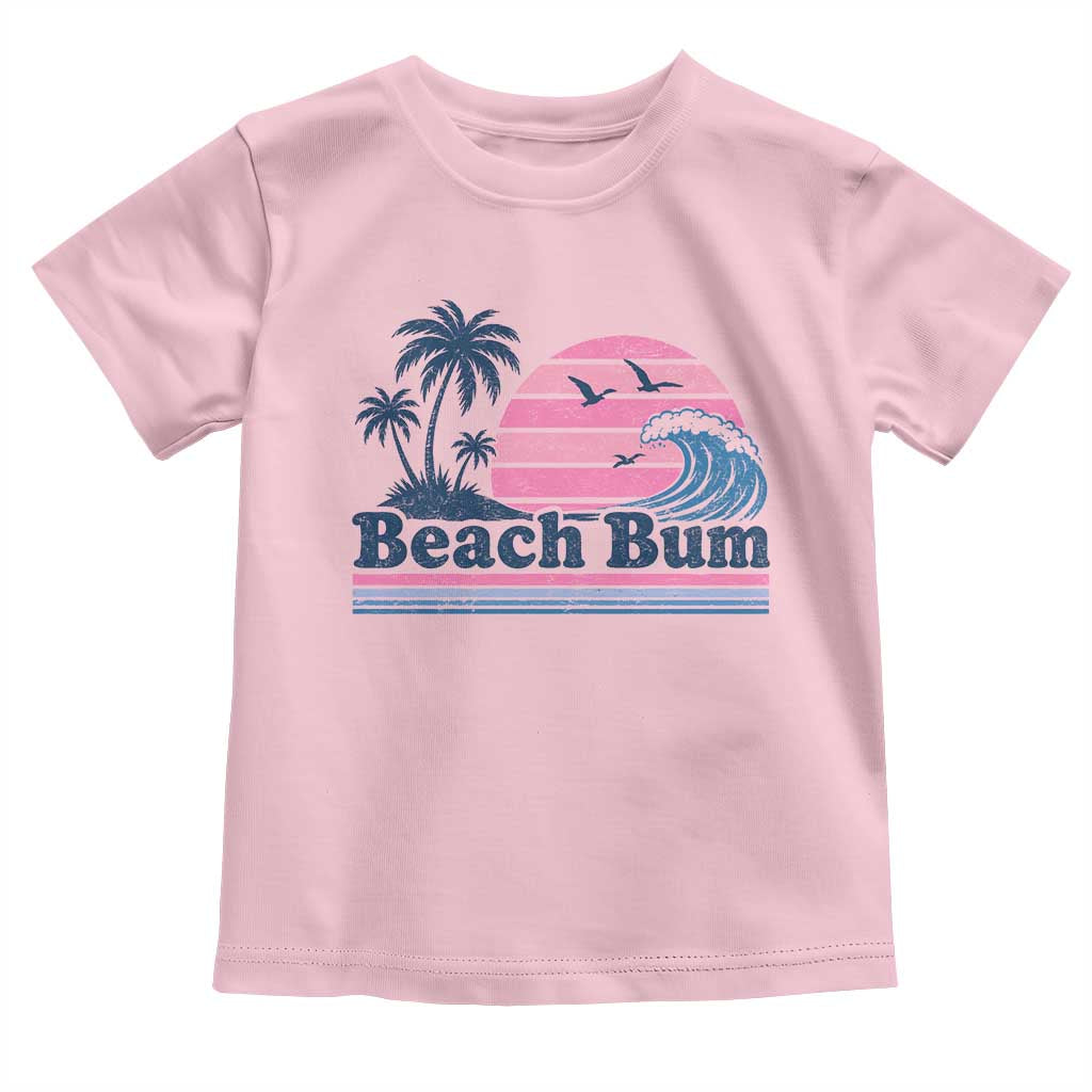 Beach Bum Toddler T Shirt Retro Summer Vacation Surf Wave Tropical Sunset Aesthetic