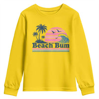 Beach Bum Youth Sweatshirt Retro Summer Vacation Surf Wave Tropical Sunset Aesthetic
