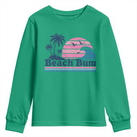 Beach Bum Youth Sweatshirt Retro Summer Vacation Surf Wave Tropical Sunset Aesthetic