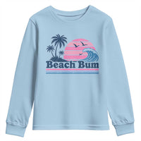 Beach Bum Youth Sweatshirt Retro Summer Vacation Surf Wave Tropical Sunset Aesthetic