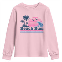 Beach Bum Youth Sweatshirt Retro Summer Vacation Surf Wave Tropical Sunset Aesthetic