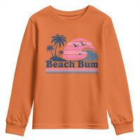 Beach Bum Youth Sweatshirt Retro Summer Vacation Surf Wave Tropical Sunset Aesthetic
