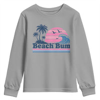 Beach Bum Youth Sweatshirt Retro Summer Vacation Surf Wave Tropical Sunset Aesthetic