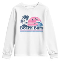 Beach Bum Youth Sweatshirt Retro Summer Vacation Surf Wave Tropical Sunset Aesthetic