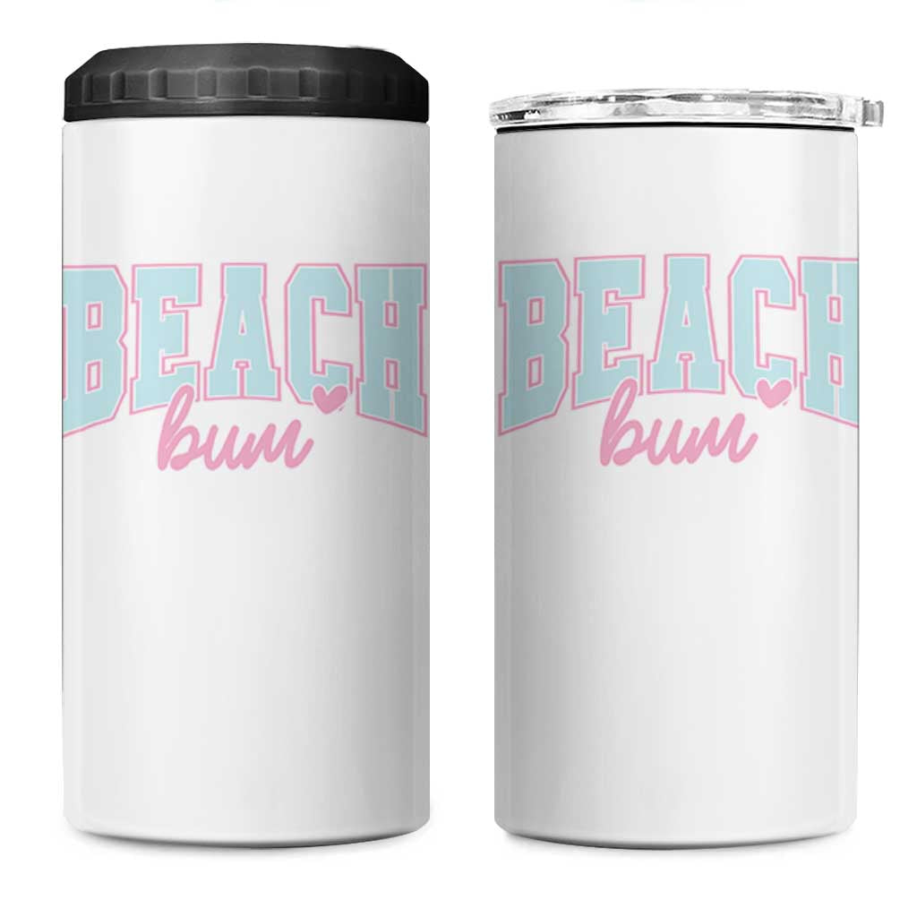 Beach Bum 4 in 1 Can Cooler Tumbler Summer Vacation Beach Lovers