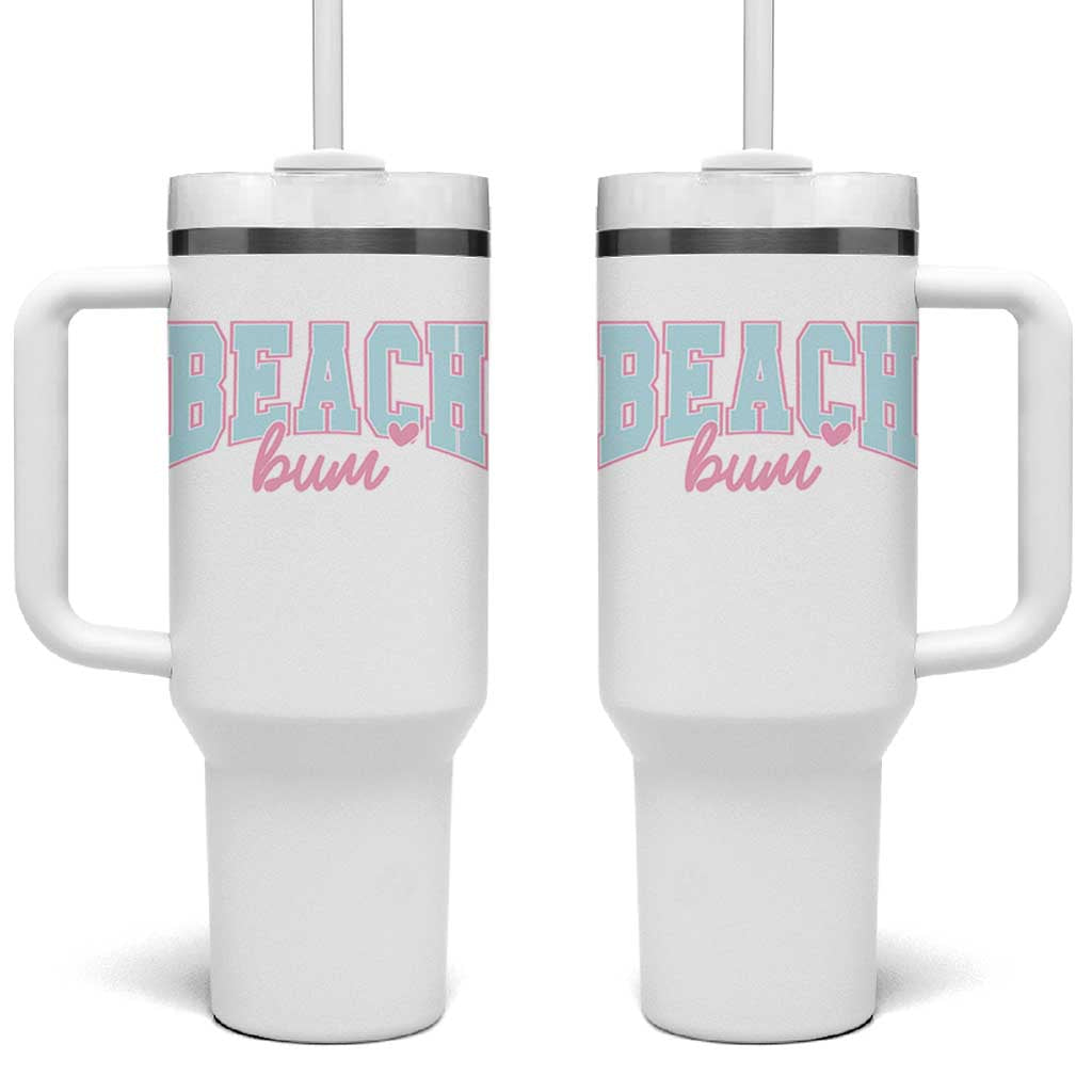 Beach Bum Tumbler With Handle Summer Vacation Beach Lovers
