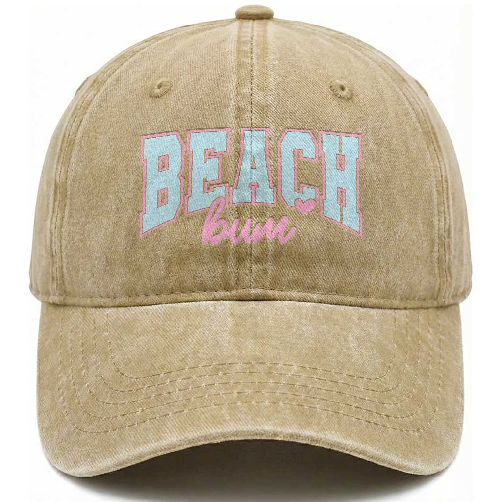 Beach Bum Washed Cotton Baseball Cap Summer Vacation Beach Lovers