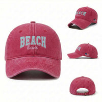 Beach Bum Washed Cotton Baseball Cap Summer Vacation Beach Lovers