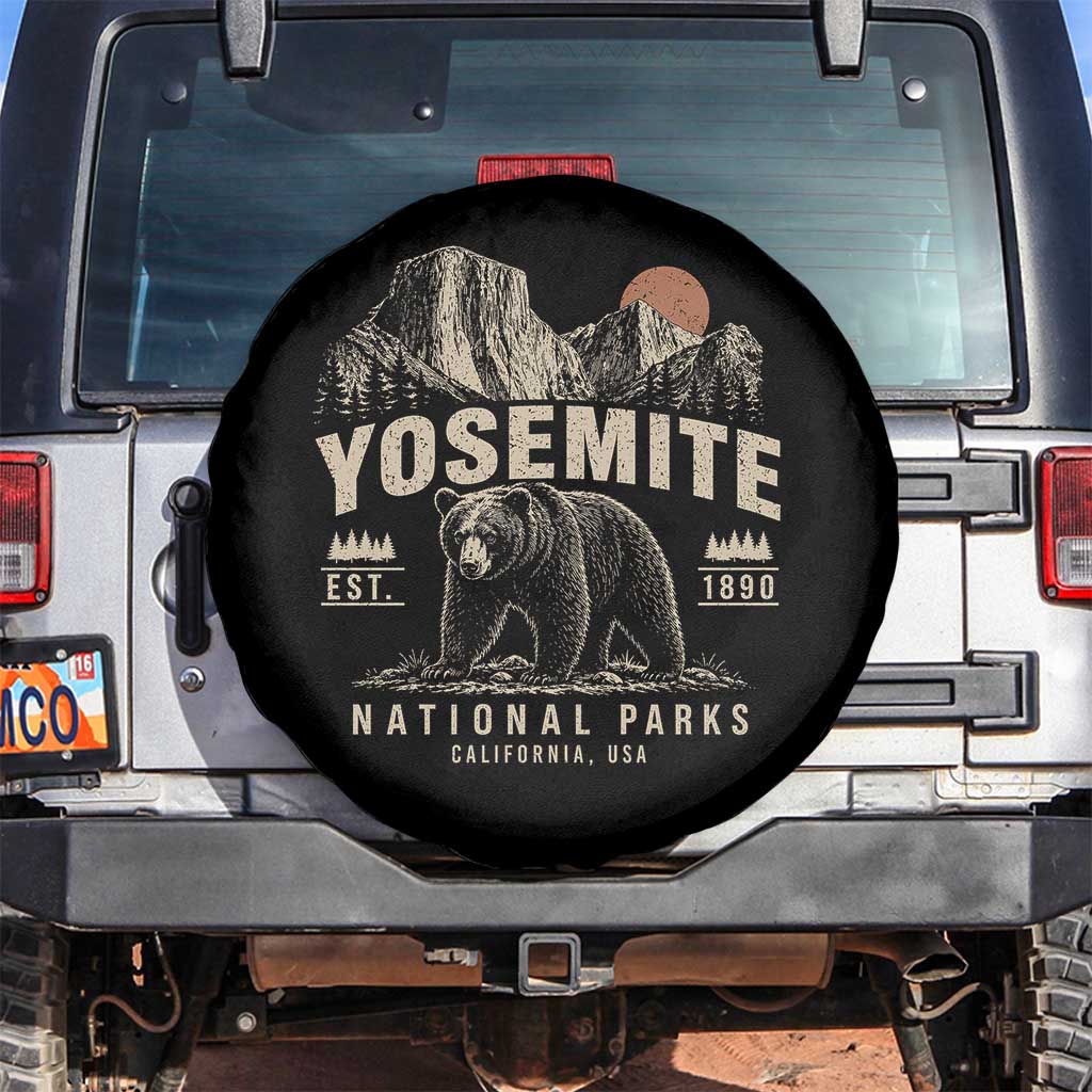 Vintage Yosemite National Park Spare Tire Cover Retro Bear Nature Wildlife Forest