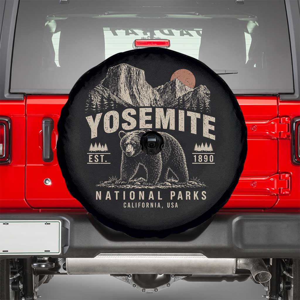 Vintage Yosemite National Park Spare Tire Cover Retro Bear Nature Wildlife Forest