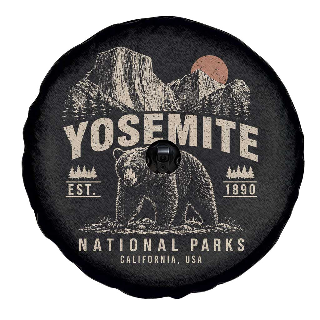 Vintage Yosemite National Park Spare Tire Cover Retro Bear Nature Wildlife Forest