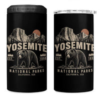 Vintage Yosemite National Park 4 in 1 Can Cooler Tumbler Retro Bear Nature Wildlife Forest