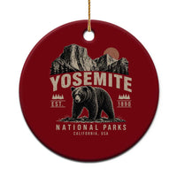 Vintage Yosemite National Park Ceramic Ornament Retro Bear Nature Wildlife Forest