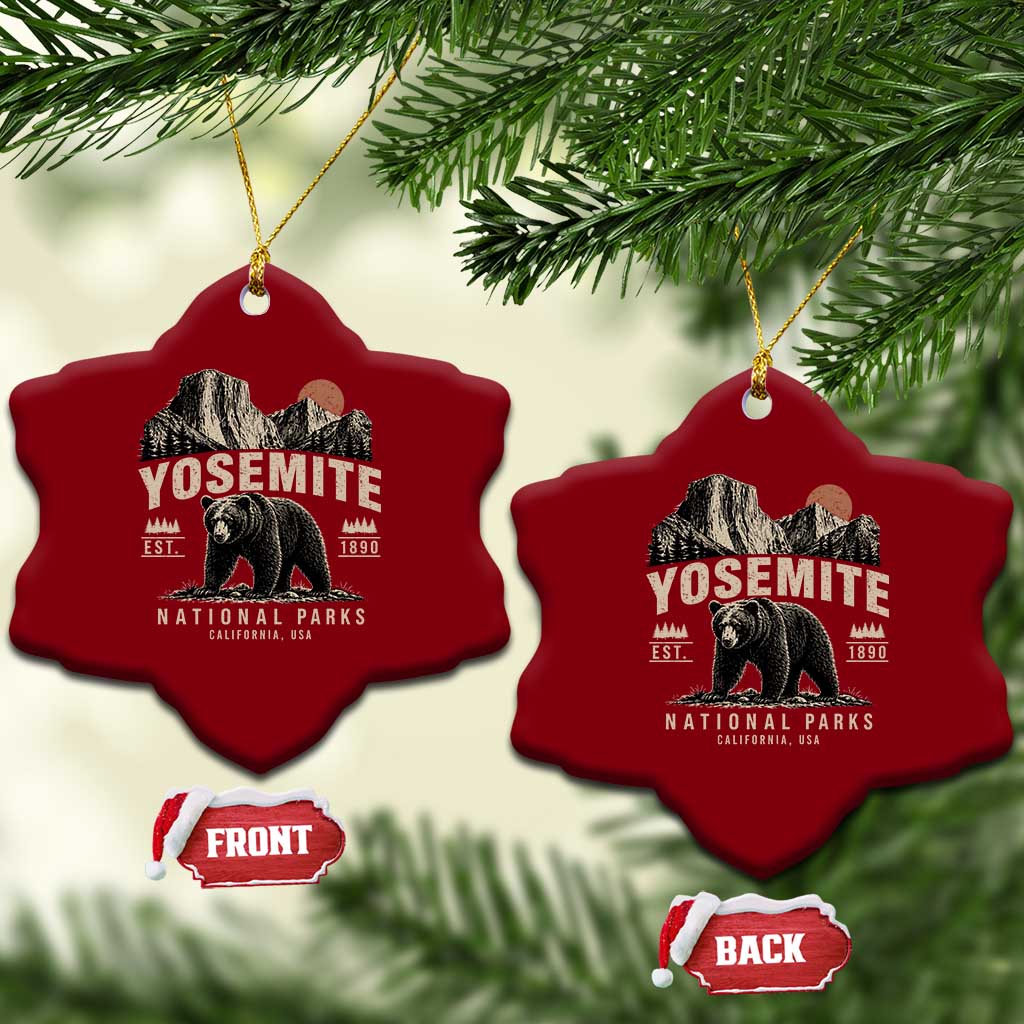 Vintage Yosemite National Park Ceramic Ornament Retro Bear Nature Wildlife Forest
