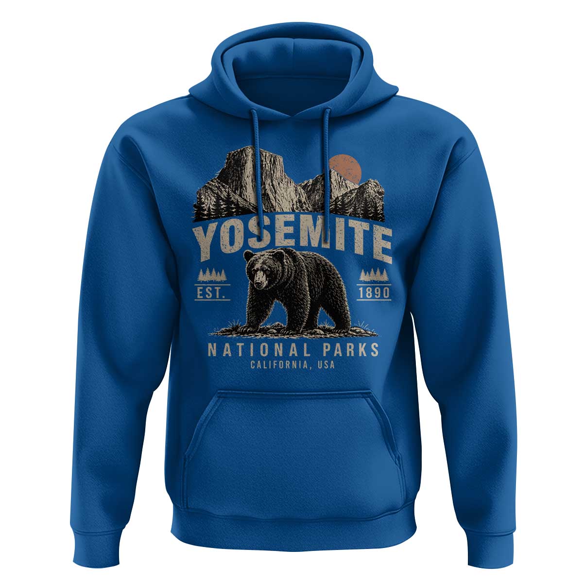 Vintage Yosemite National Park Hoodie Retro Bear Nature Wildlife Forest