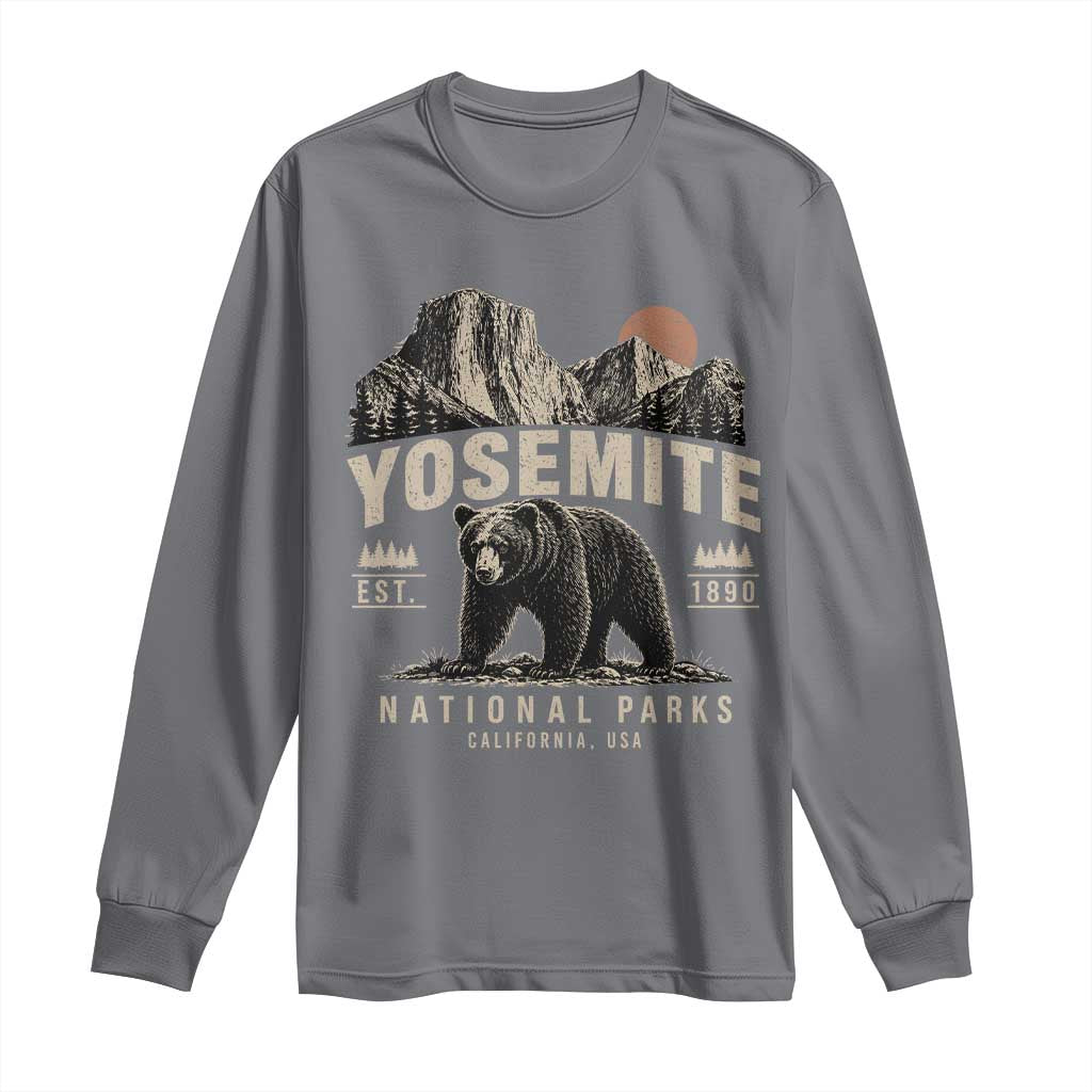 Vintage Yosemite National Park Long Sleeve Shirt Retro Bear Nature Wildlife Forest