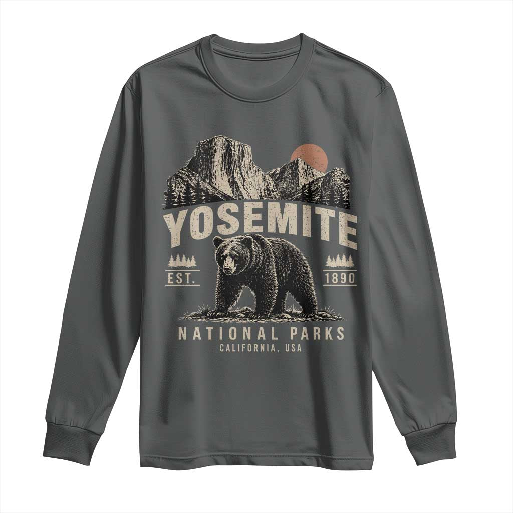 Vintage Yosemite National Park Long Sleeve Shirt Retro Bear Nature Wildlife Forest