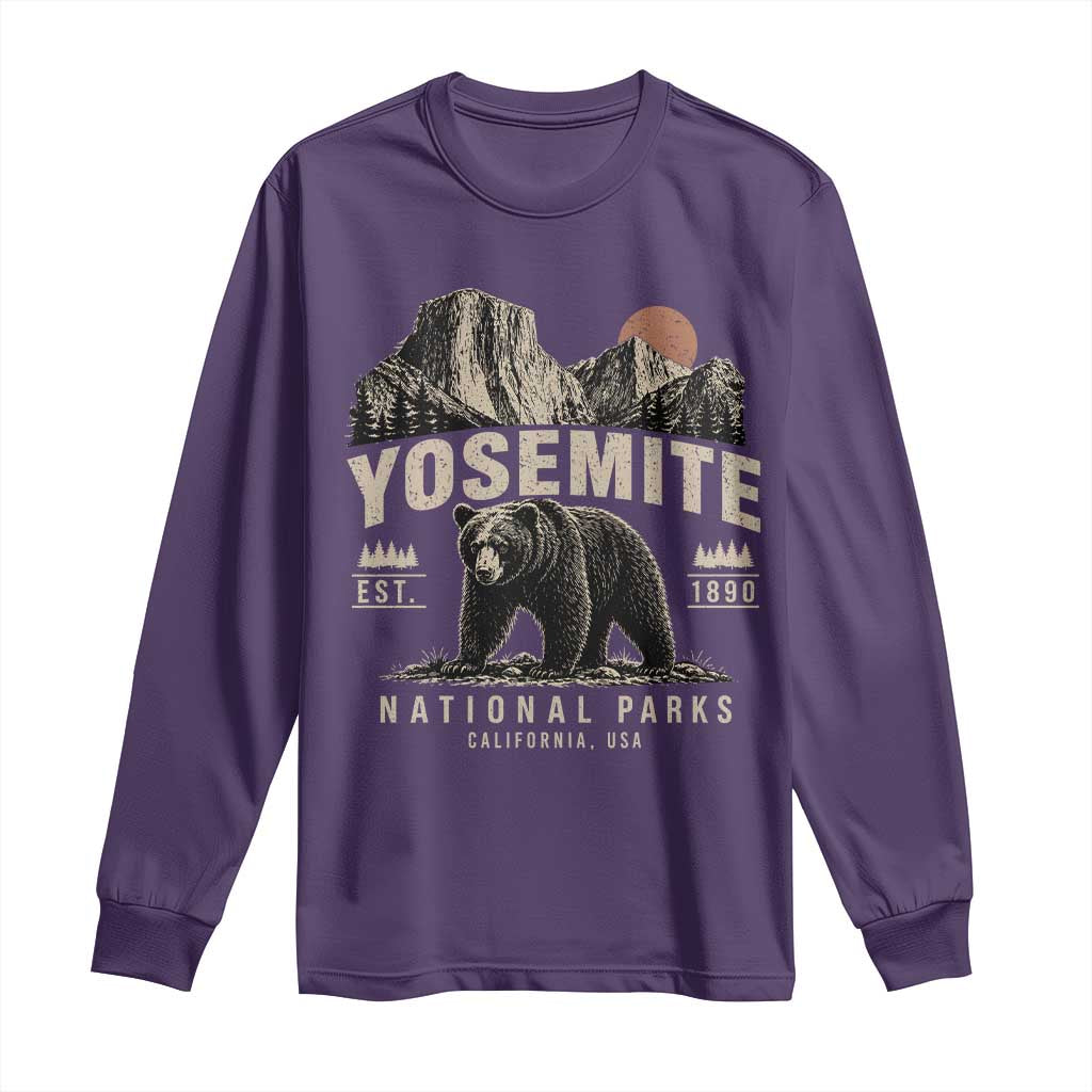 Vintage Yosemite National Park Long Sleeve Shirt Retro Bear Nature Wildlife Forest