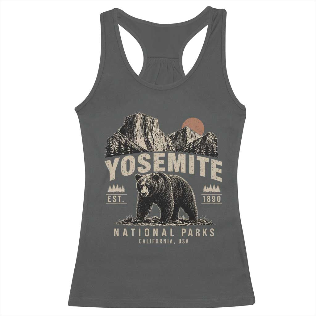 Vintage Yosemite National Park Racerback Tank Top Retro Bear Nature Wildlife Forest