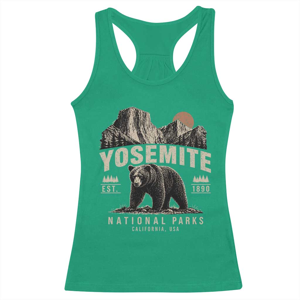 Vintage Yosemite National Park Racerback Tank Top Retro Bear Nature Wildlife Forest