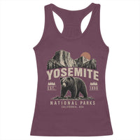 Vintage Yosemite National Park Racerback Tank Top Retro Bear Nature Wildlife Forest
