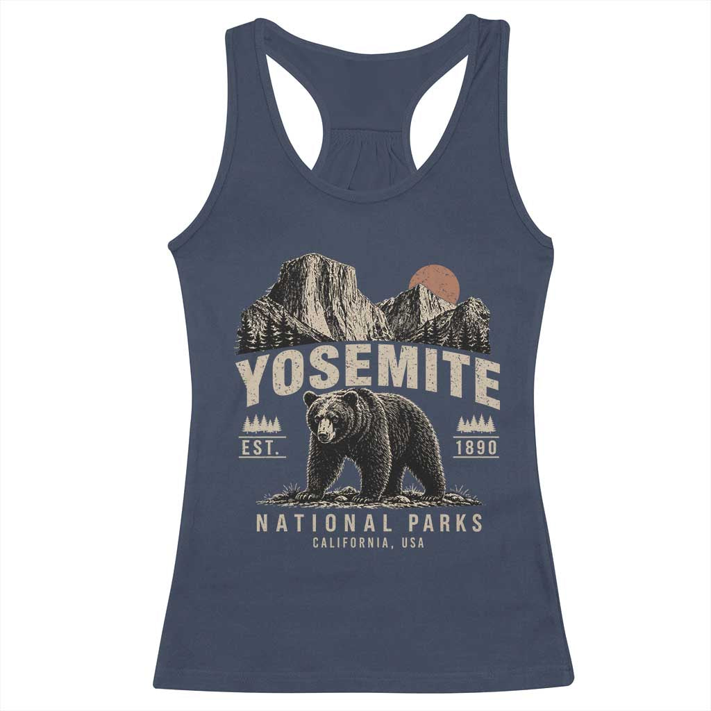 Vintage Yosemite National Park Racerback Tank Top Retro Bear Nature Wildlife Forest