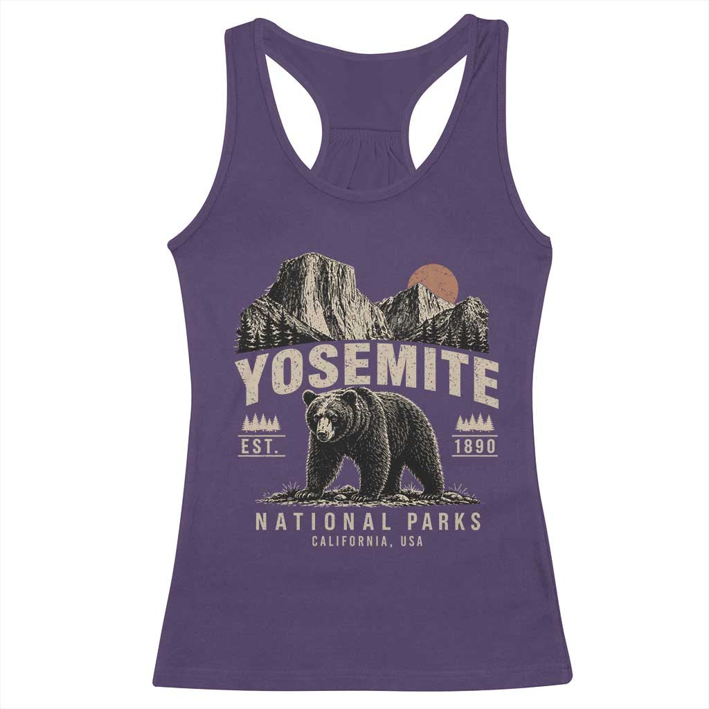 Vintage Yosemite National Park Racerback Tank Top Retro Bear Nature Wildlife Forest