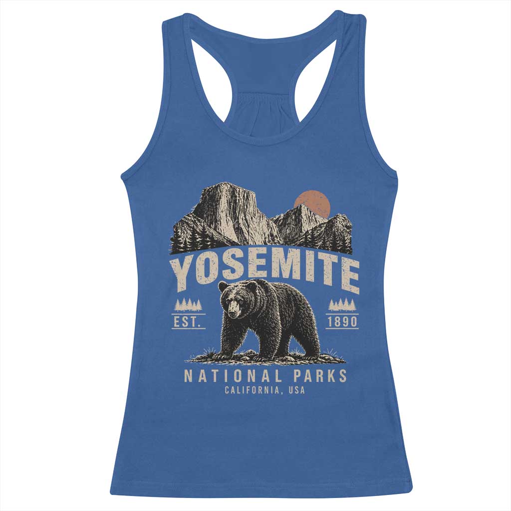 Vintage Yosemite National Park Racerback Tank Top Retro Bear Nature Wildlife Forest