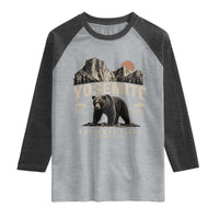 Vintage Yosemite National Park Raglan Shirt Retro Bear Nature Wildlife Forest