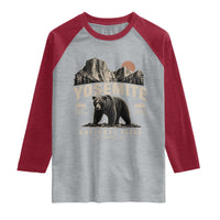 Vintage Yosemite National Park Raglan Shirt Retro Bear Nature Wildlife Forest