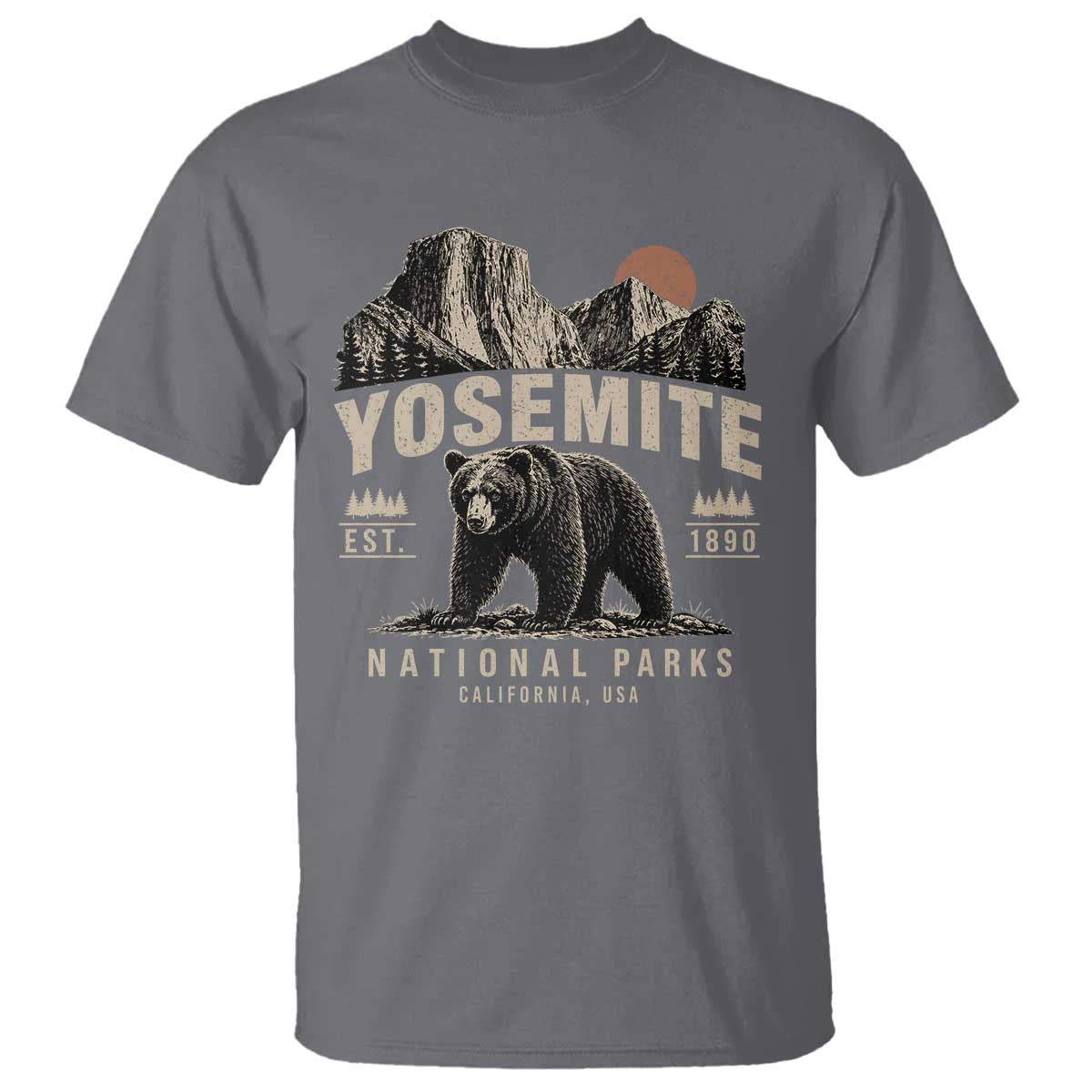 Vintage Yosemite National Park T Shirt Retro Bear Nature Wildlife Forest