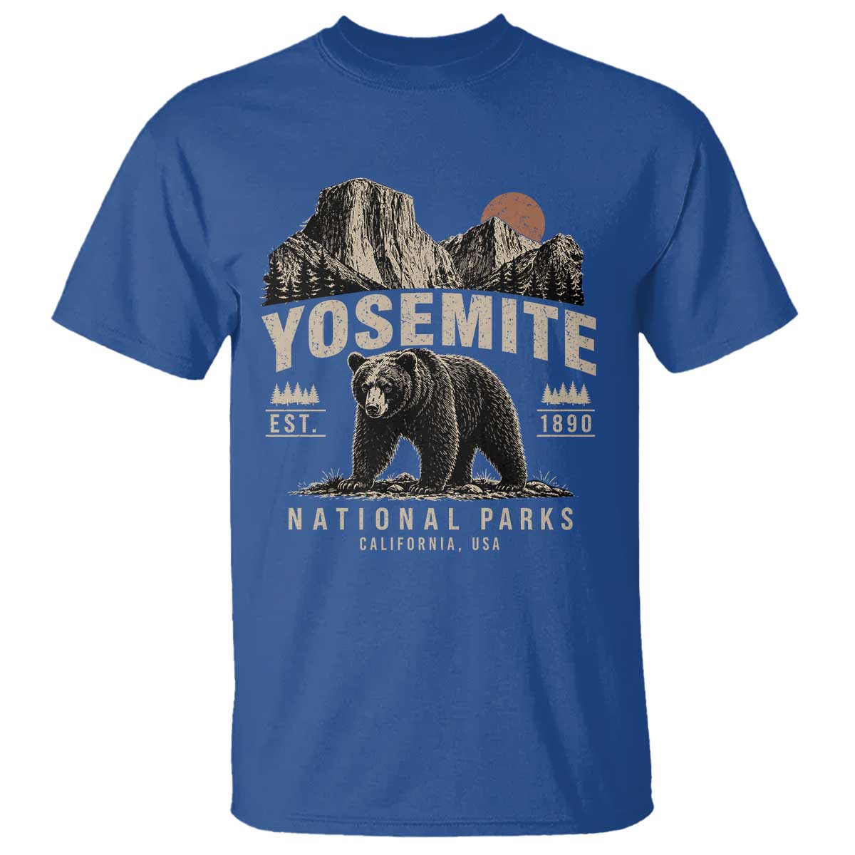 Vintage Yosemite National Park T Shirt Retro Bear Nature Wildlife Forest