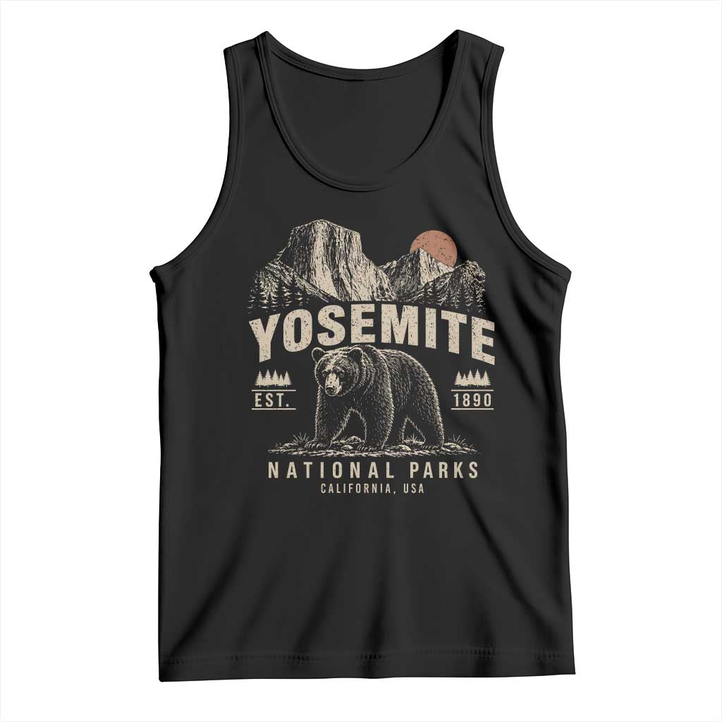 Vintage Yosemite National Park Tank Top Retro Bear Nature Wildlife Forest