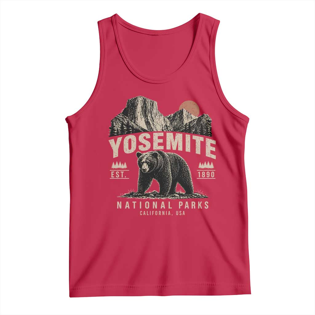 Vintage Yosemite National Park Tank Top Retro Bear Nature Wildlife Forest