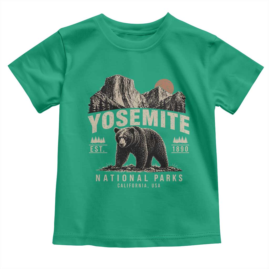 Vintage Yosemite National Park Toddler T Shirt Retro Bear Nature Wildlife Forest