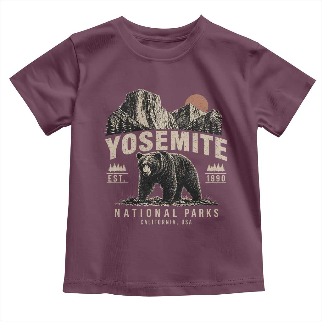 Vintage Yosemite National Park Toddler T Shirt Retro Bear Nature Wildlife Forest