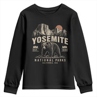 Vintage Yosemite National Park Youth Sweatshirt Retro Bear Nature Wildlife Forest