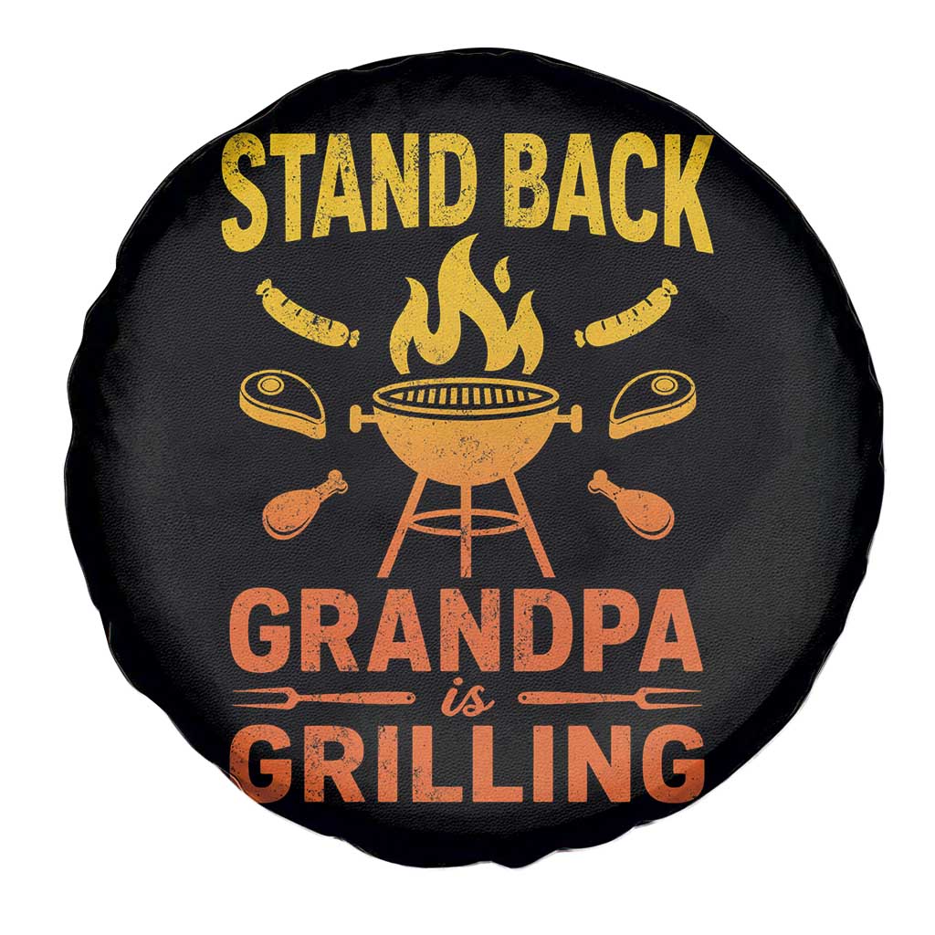 Grandpa Is Grilling Spare Tire Cover Funny Fathers Day BBQ